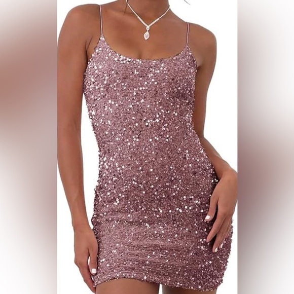 Lucy in the Sky Dresses & Skirts - Lucy in the Sky Glittering Mauve Mini Dress